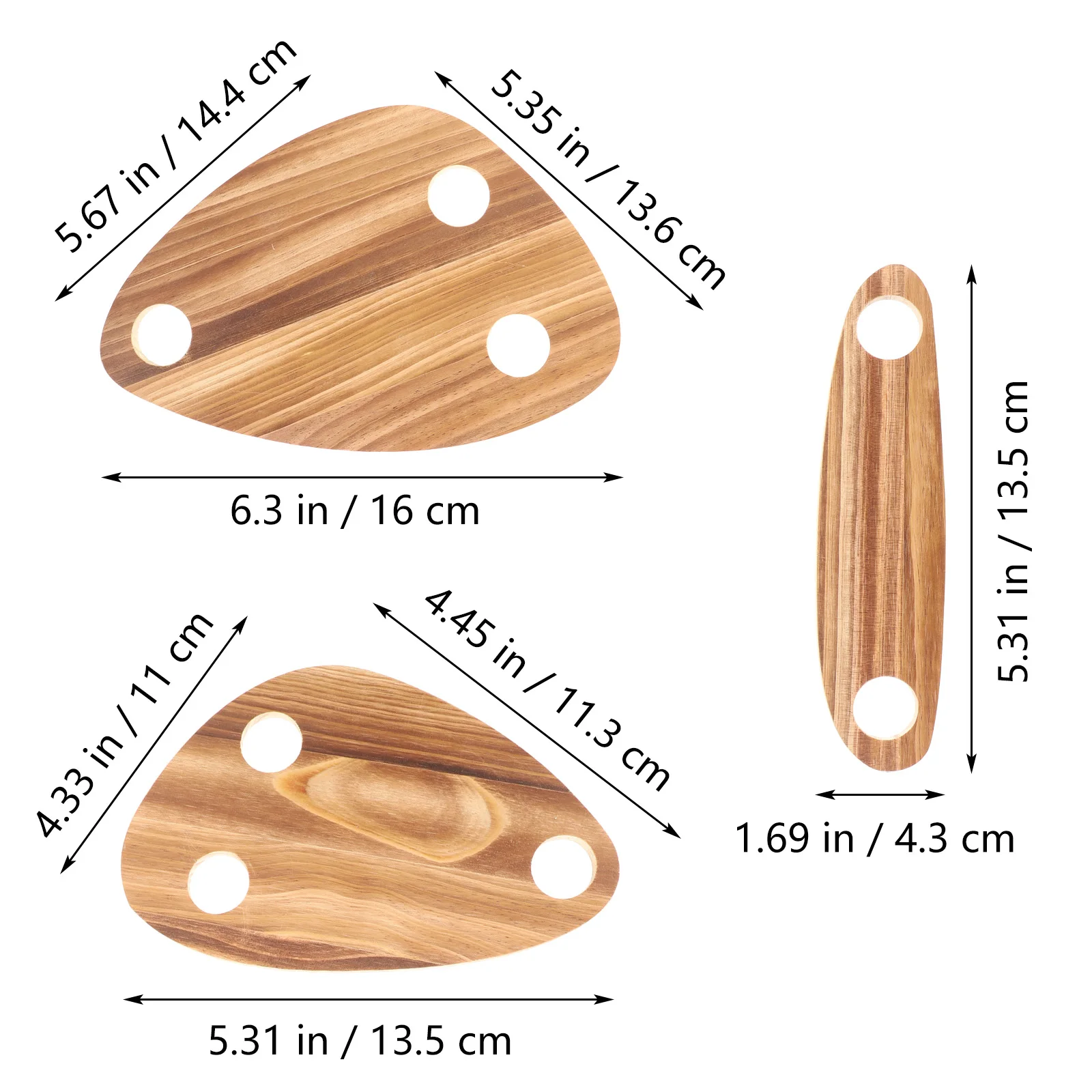 

3pcs Bottle Topping Tray Floating Cheese Boards Wooden Topper Picnic Supplies Lightweight Camping Food Serving Trays