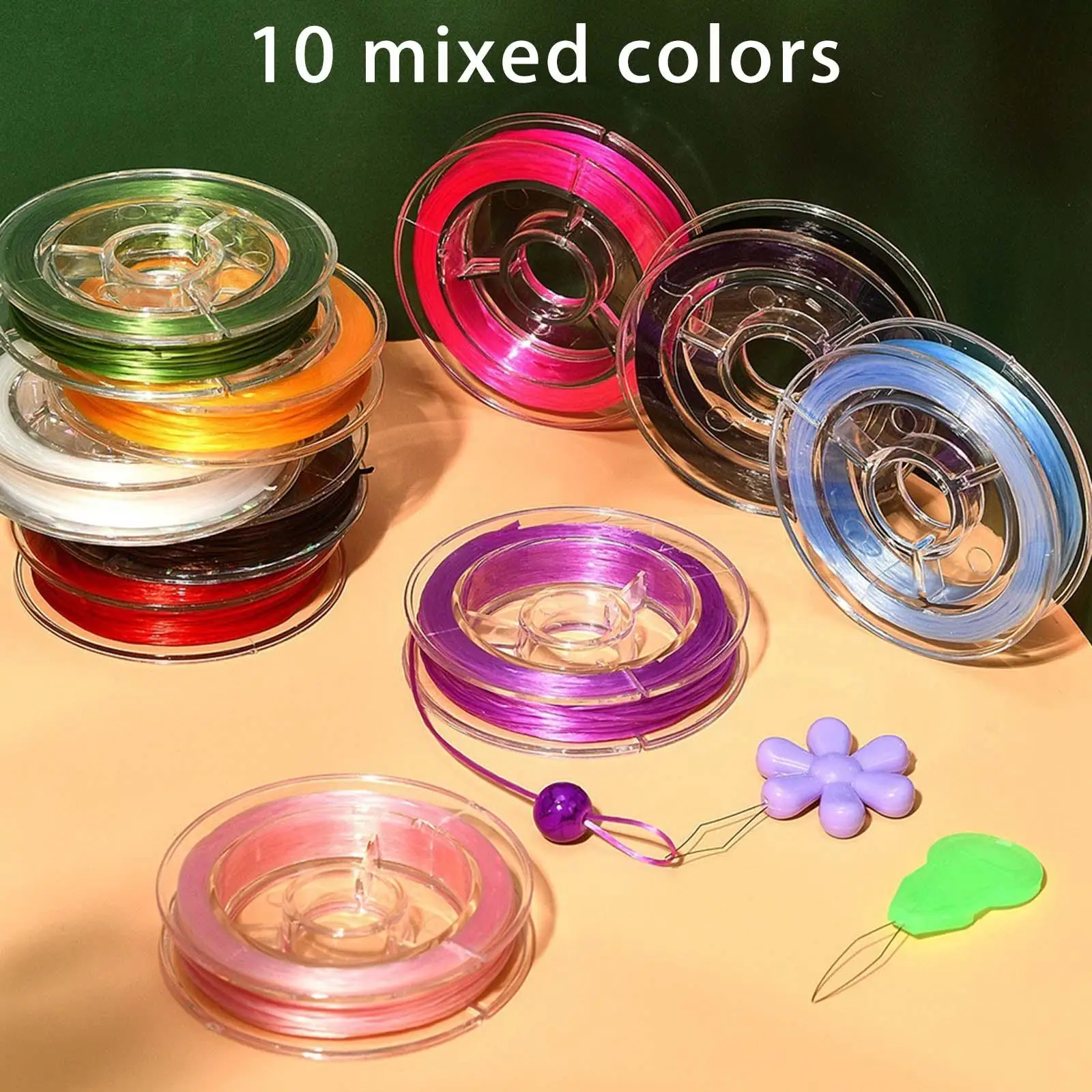 

10Pcs Elastic String Cord Thread Beading Cord Strong Elastic Rope for Jewelry