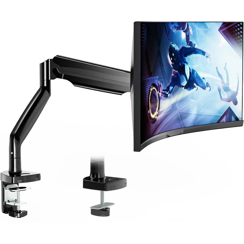 

Gas Spring Single Monitor Mount up to 35 inches and 26.4 lbs, Heavy Duty Monitor Arm Desk Mount, Ultrawide Monitor Mount Desk