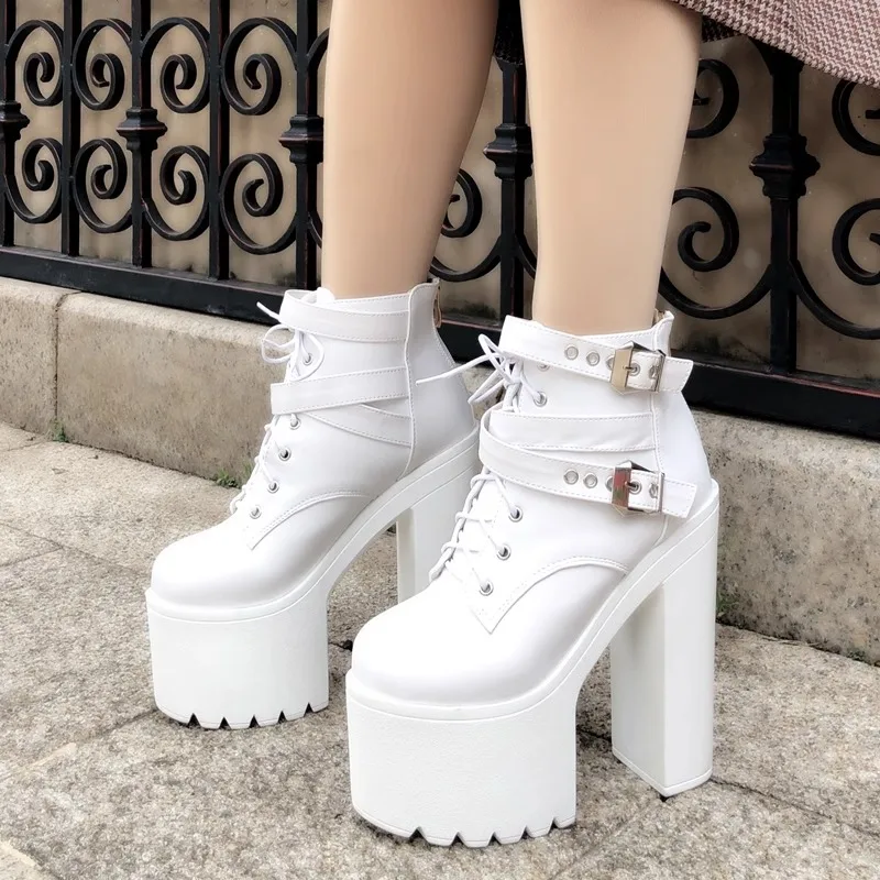 Fashionable Women\'s Boots with 16CM Heels, Waterproof Platform and Thick Soles for 2026 Winte  goth high heels thigh high boot