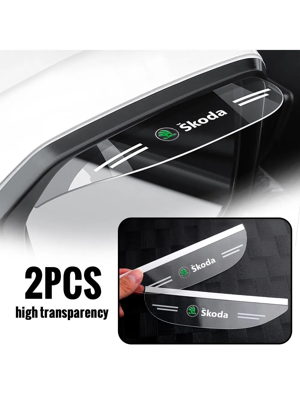 Couverture de sourcil imperméable en PVC, nouveau style pour rétroviseurs de voiture, bouclier latéral, adapté aux modèles Skoda