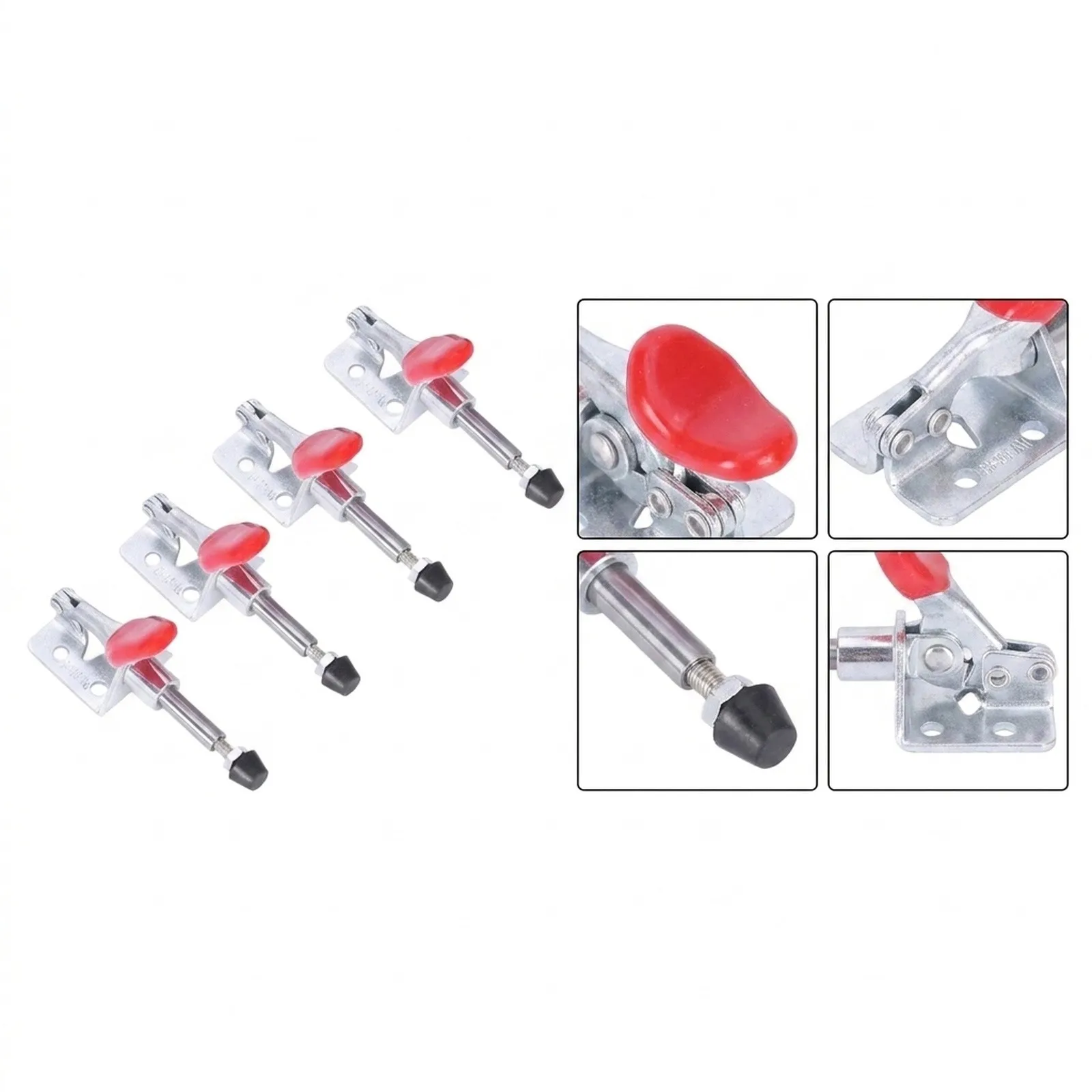 4pcs GH301AM Vertical for toggle Clamps with 5/8 inch Plunger Travel and PVC Cover for Comfortable and Secure Holding