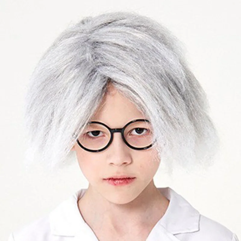 أطفال مضحك شعر مستعار أفريقي مجعد الشعر الهيب هوب زي مجنون عالم تأثيري اكسسوارات الدعائم الطرف للطفل فستان الهالوين