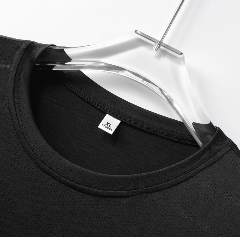 2025 Summer Ice Silk Thin Top Reflective Printing Quick Dry Short Running T-shirt Men Sleeve Breathable Fitness Sports image 3
