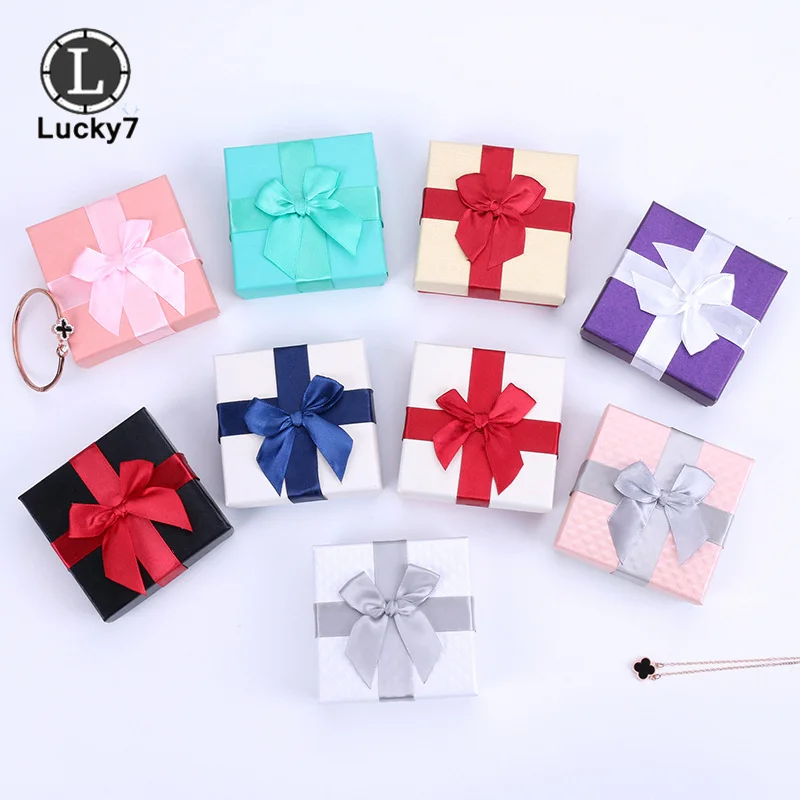 24pcs 9x9x3cm Jewelry Gifts Boxes for Jewelry Display Assorted Colors Pendant Box Bracelet Ring Boxes and Packaging