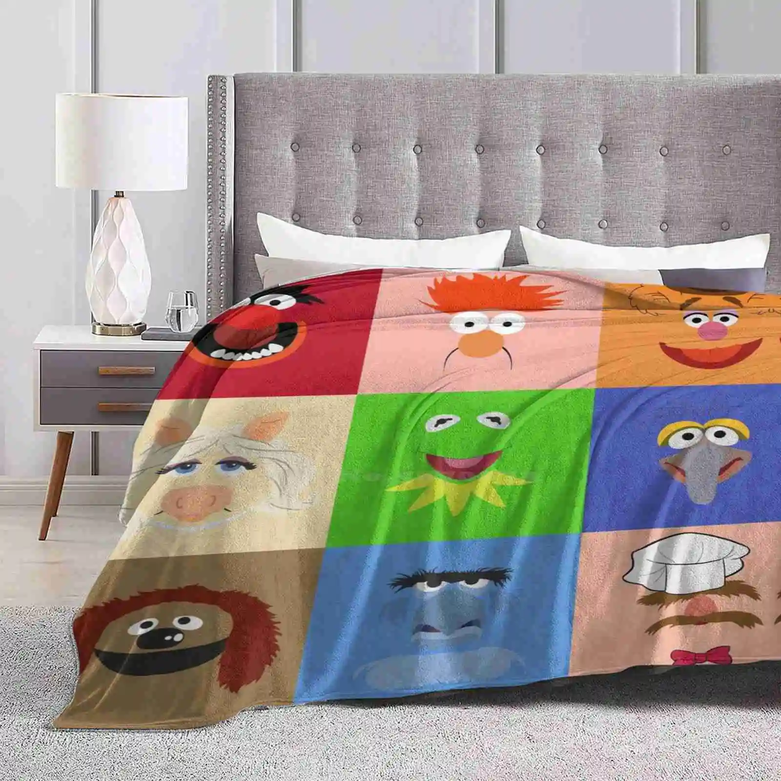 Creative Design Light Thin Soft Flannel Blanket Animal Electric Mayhem Band Music Creature Monster Big Bird Bert And Ernie The