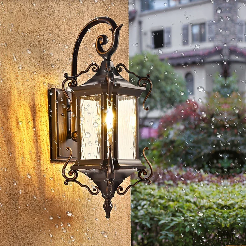 

Europe Style Outdoor Wall Light Retro Porch Lamp Bronze Waterproof IP65 for House Villa Exterior Patio Doorway Vintage Sconce