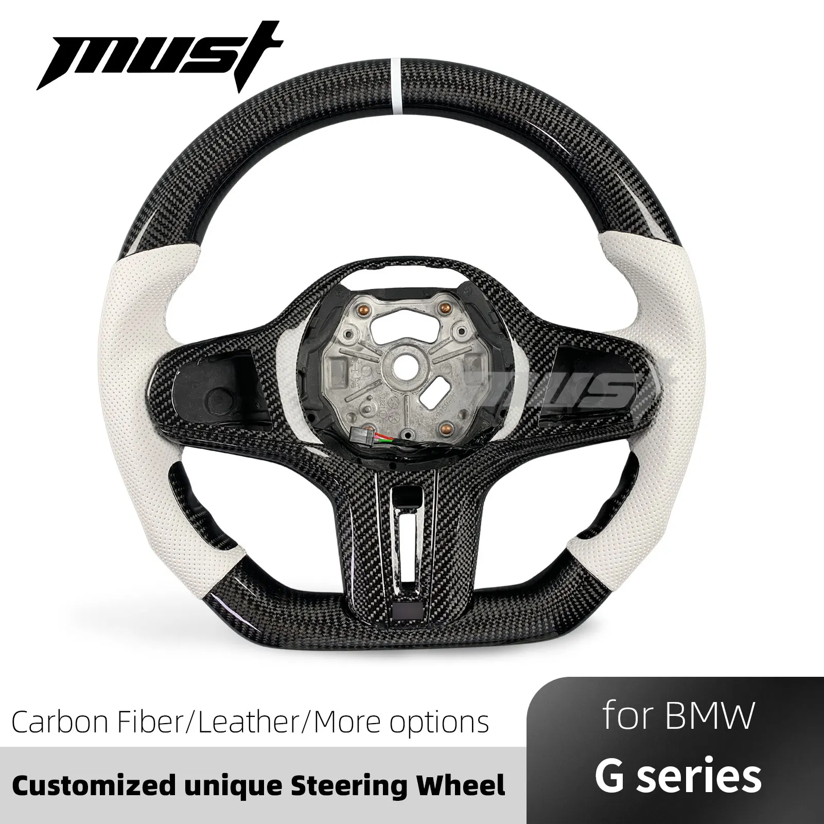 Custom Real Carbon Fiber Steering Wheel for BMW G05 G20 G30 G2X G3X X5 X3M X4M M2 M3 M4 M5 M8 Z4 840i 740i 540i 440i 340i 330i