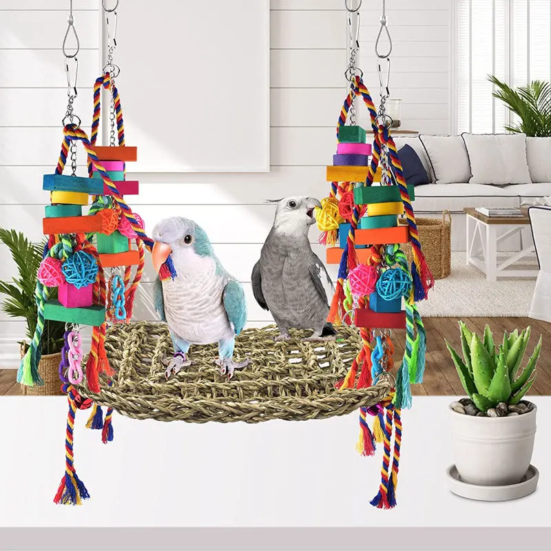 Parrot toy climbing net hammock, large bird toy, bird cage accessories, bird toy
