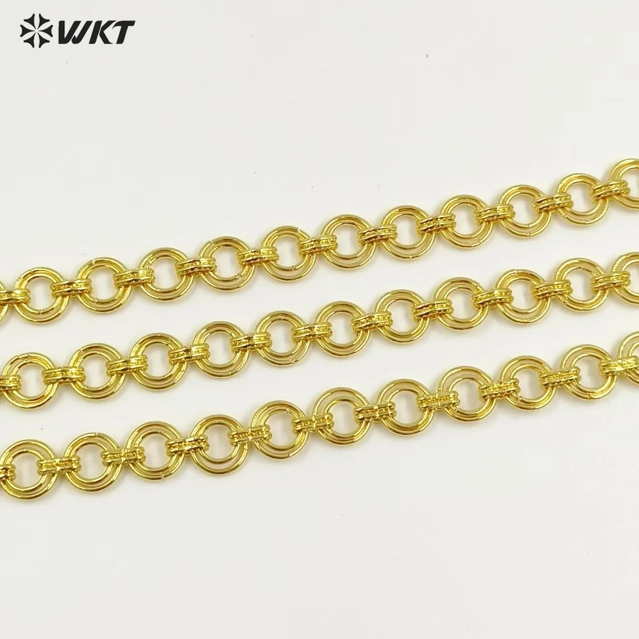 

WT-BC248 WKT Retro Newest Design Mental Chain Meter 18K Yellow Gold Plated For Women Matching ACC