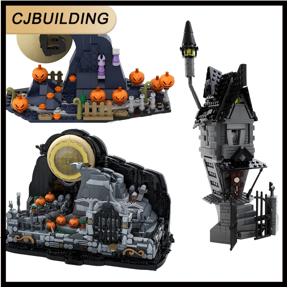 

MOC Halloween Toys Force Of Bricks Spiral Hill Building Blocks Kit Jack Skellingtons The House Architecture Christmas