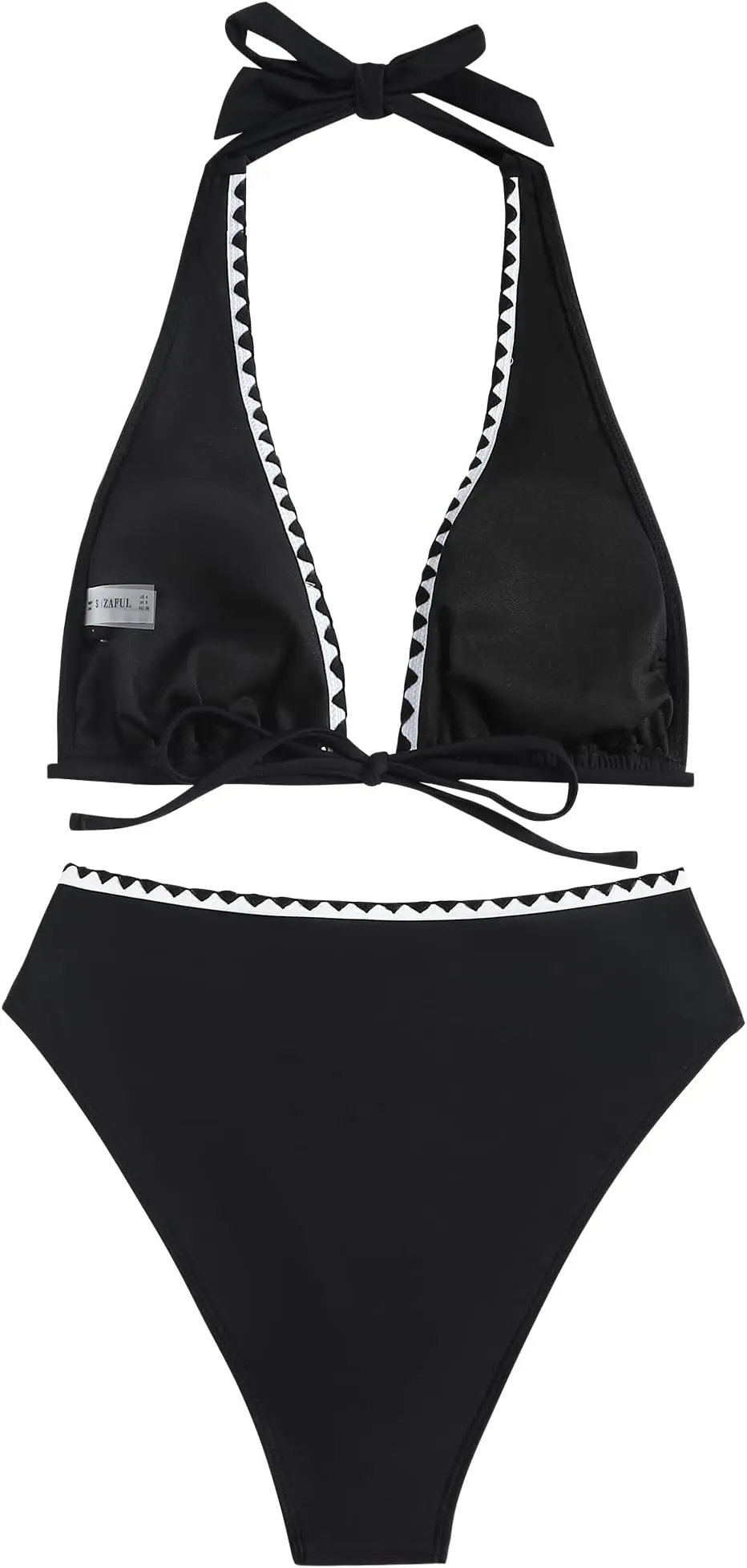 المرأة عالية الخصر بيكيني مجموعات الرسن الأزهار شل غرزة 2 قطعة المايوه الخامس الرقبة البطن التحكم لباس سباحة