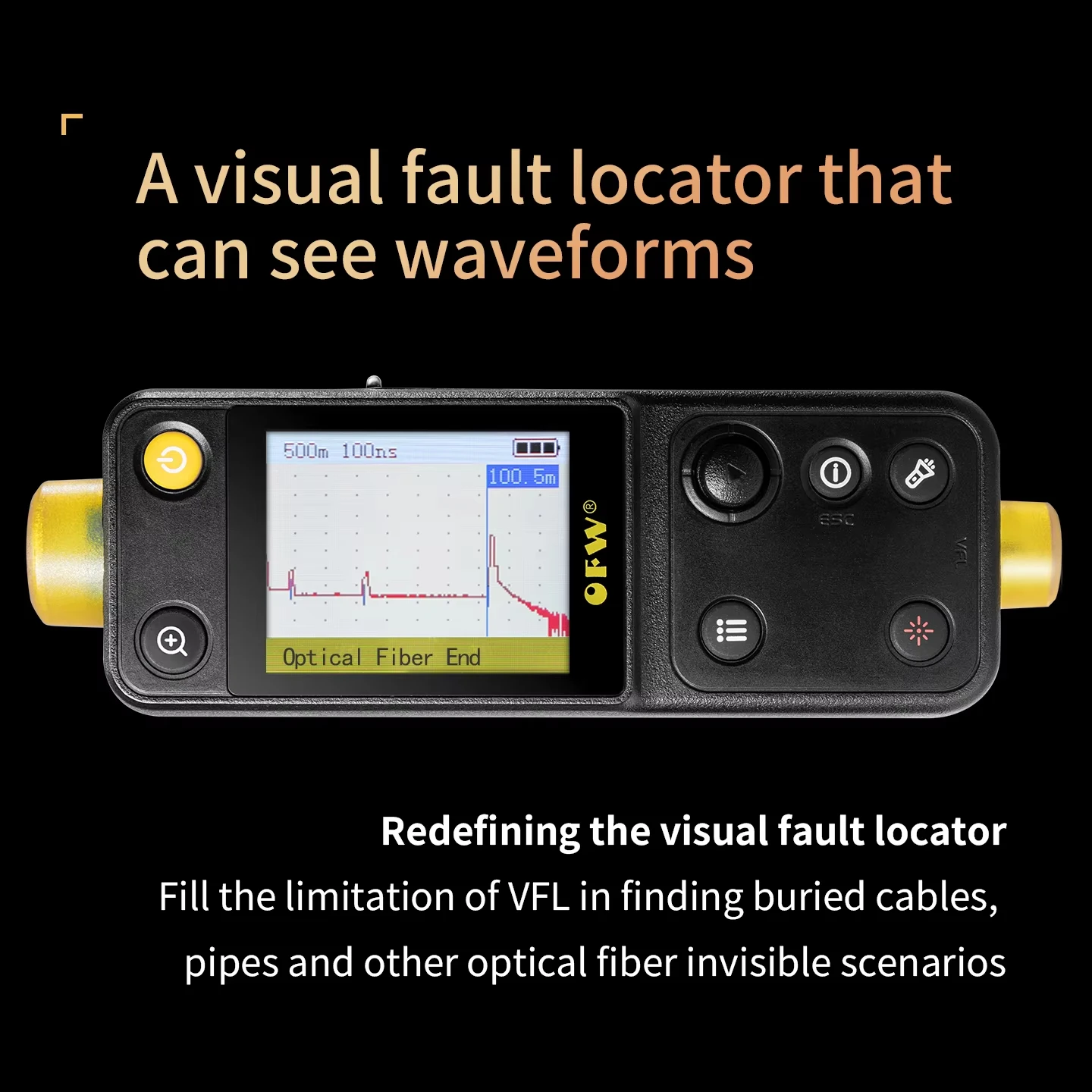 OFW Optic Fault Finder Mini OTDR Visual Fault Locator 20KM Optical Fiber Breakpoint Tester 10MW Red Light Support English