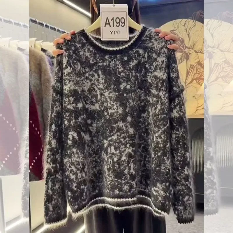European High-end Light Luxury Exquisite Plate-size Top for Women's Autumn and Winter Fashion New Thickened Soft Pull-up Sweater