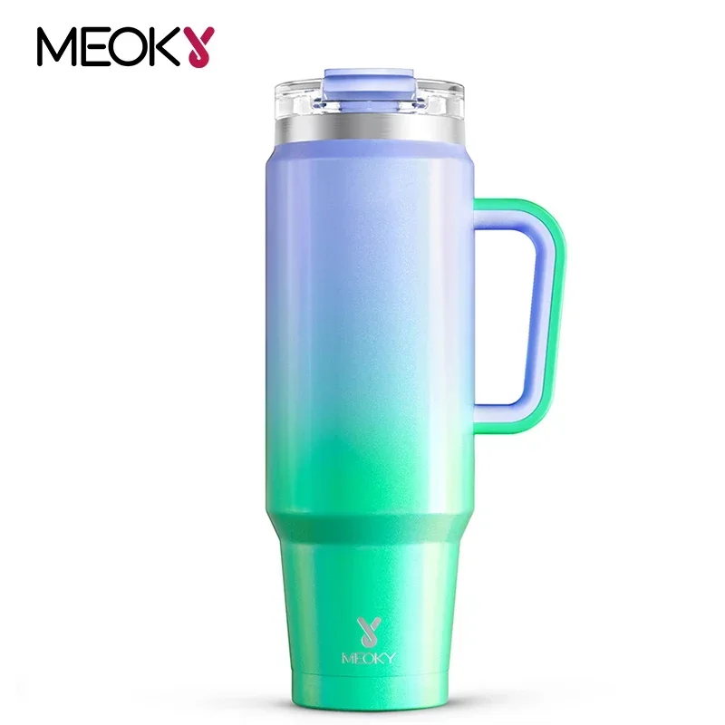 

Meoky 40oz Tumbler With Handle And Insulated Water Bottle Stainless Steel Travel Mug Keeps Cold For 24 Hours Leak Proof Termos