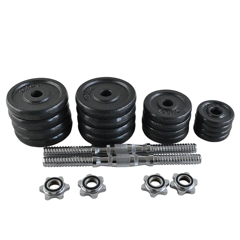 New Product Factory Supply 30Kg Adjustable Chrome Hand Grip Cast Iron Baking Paint Dumbbells Set