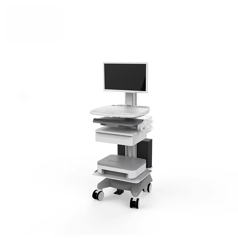 Durable Aluminum Medical Laptop Trolley Industrial Mobile Hospital Workstation with Wheels for Clinic and Living Room