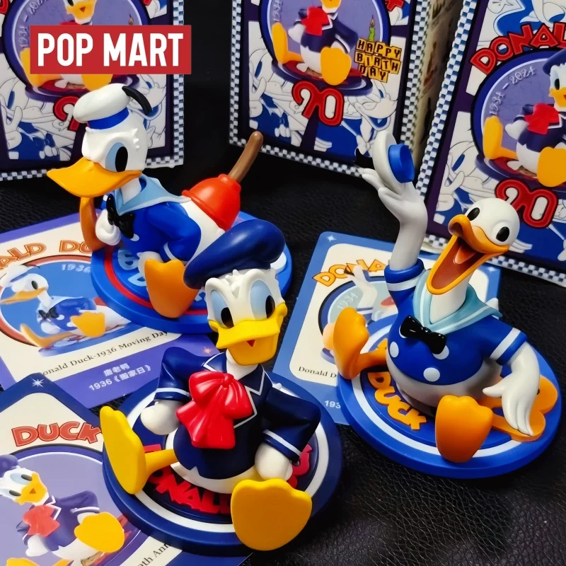 

Новые популярные оригинальные фигурки Popmart Donald Duck к 90-летию, серия «Сюрприз», коллекционные игрушки в закрытой упаковке, подарки