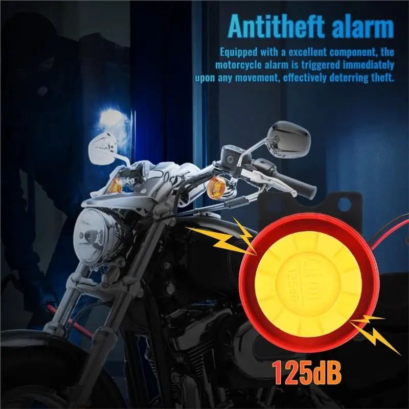 A48P- 12V Alarm System For Motorcycle Bike, Remote Control Security Burglar Kit