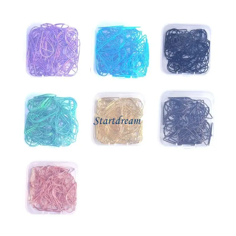 50 Pcs Metal Paper Clips Teardrop Office Clips Metal Decorative Paper Clips K92C