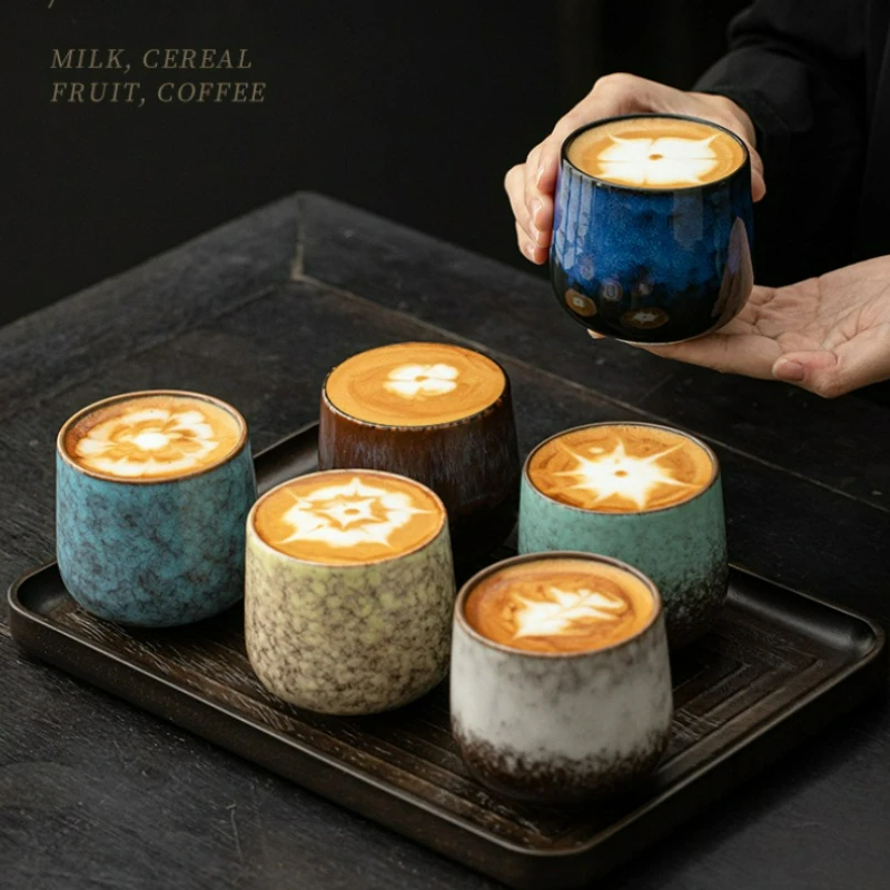 Japanese Style Ceramic Coffee Mugs Creative Vintage Kiln Glaze Tea Cup Household Office Single Cup Drinkware Milk Mug Water Cup
