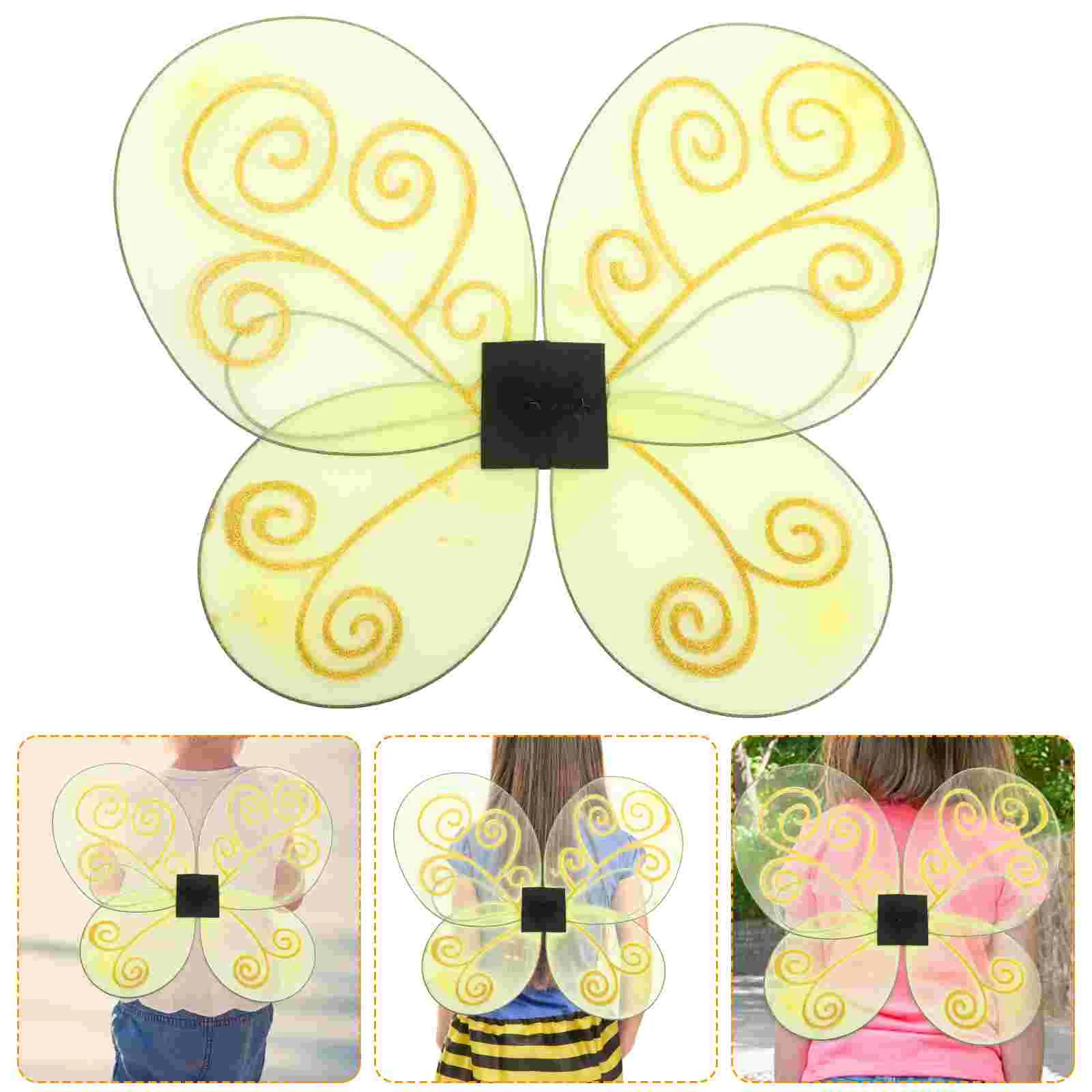 Yellow Bee Wings Costume Props Cosplay Party Supplies Butterflies for Adults The