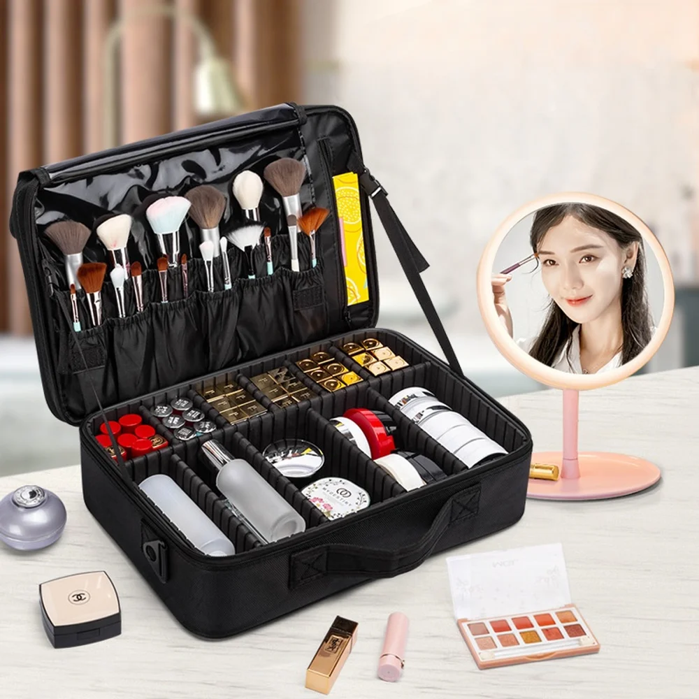 

New Ladies' Travel Makeup Bag, Waterproof Beauty Brush Embroidery Tool Storage Bag, Makeup Box Professional Makeup Box