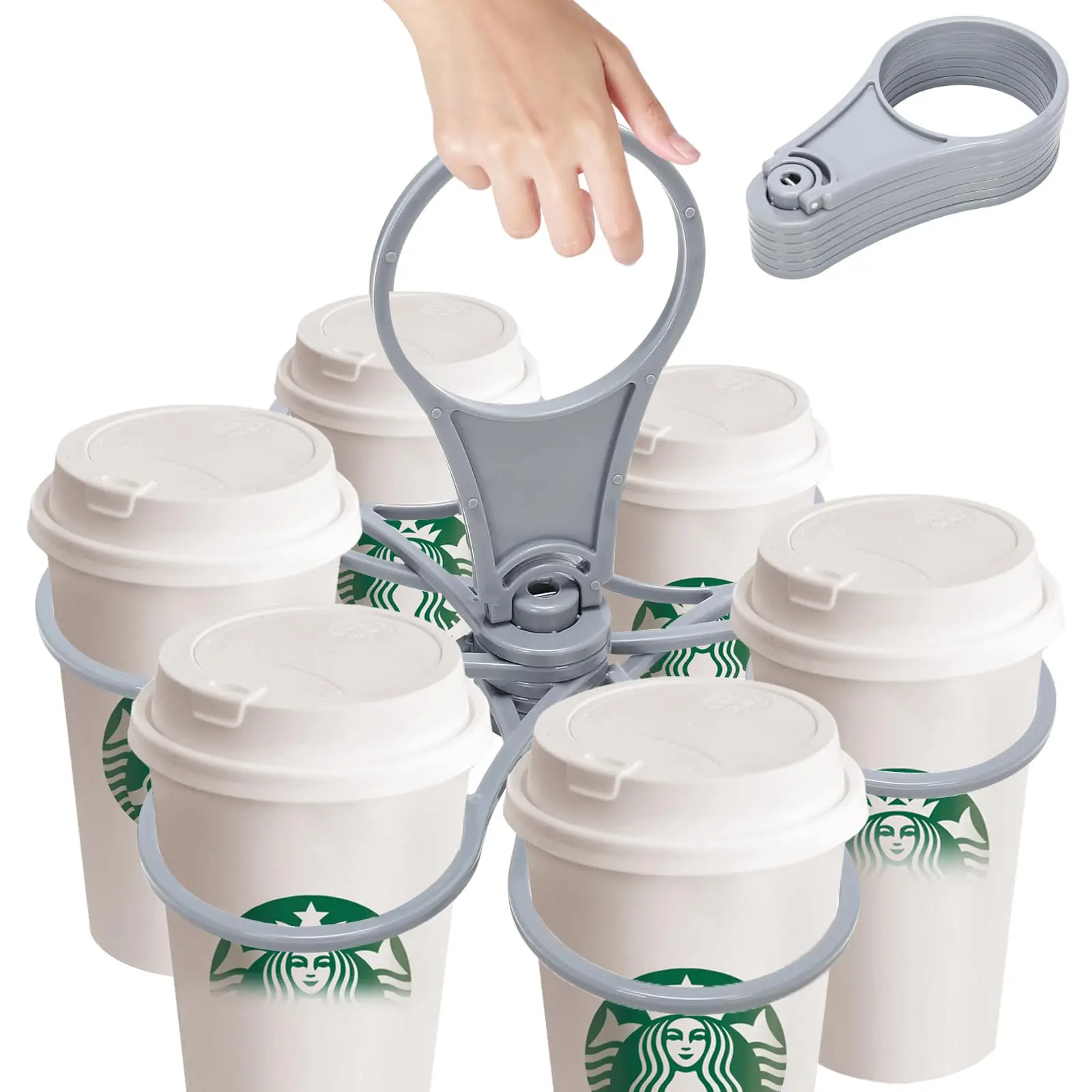 Wiederverwendbarer Getränketräger, faltbar, 6-lagig, Halterung für Kaffee-Trinkflaschen mit Griff für Bar, Party, Cocktail, Wein, Lagerregal