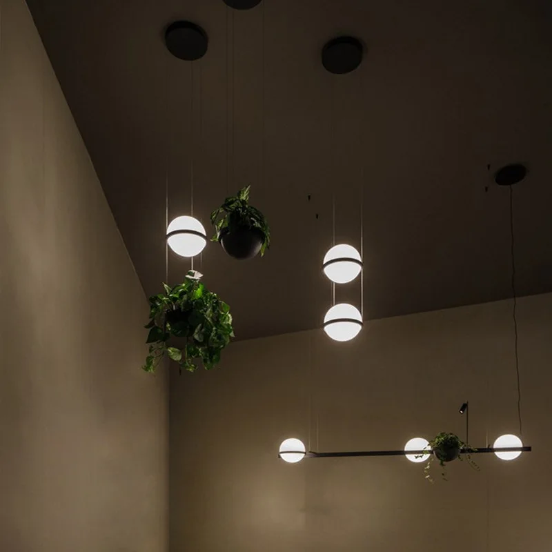 Plafonnier LED avec base en bois E14, style art déco, culture en pot créative, luminaire décoratif de plafond, idéal pour un restaurant, un café ou un bar