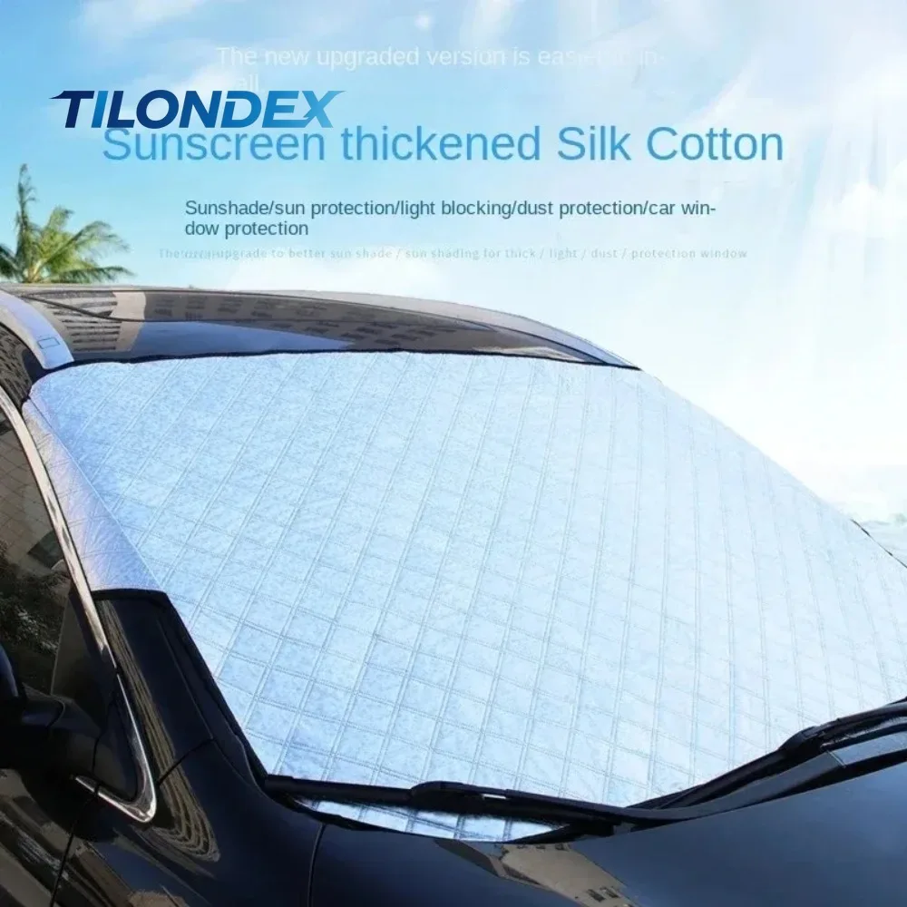 TILONDEX Car Windshield Mirror Reflective Bar Sun Shade Protector Winter Snow Ice Rain Dust Frost Guard Uni Aluminium Film