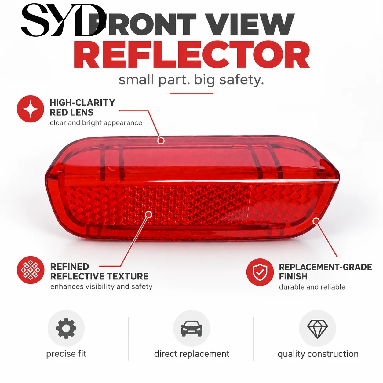 Car Door Panel Red Warning Reflector Puddle False Light Under Door Reflective Cover For VW Jetta Golf Passat Skoda