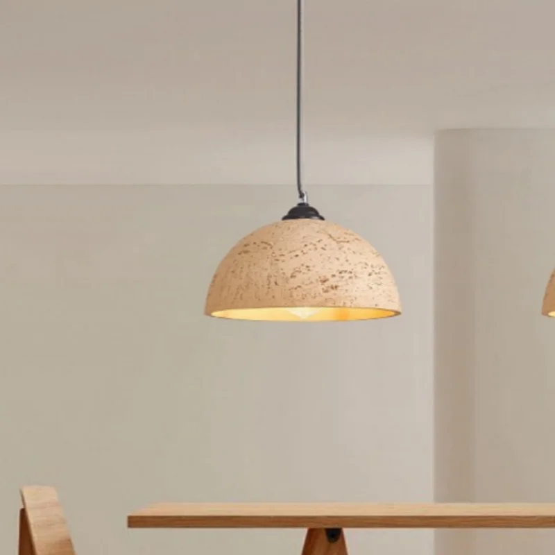 American Wabi Sabi Marble Mushroom Pendant Lights LED Cave Stone Lampshade Living Room Restaurant