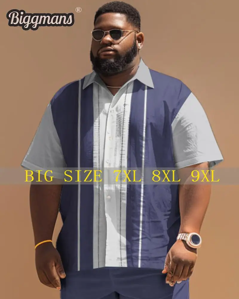 Biggmans Plus Size L-9XL For Men's Shirt Simple Business And golf Sports Buckle Short Sleeve Shirt Summer Beach Casual Shirts