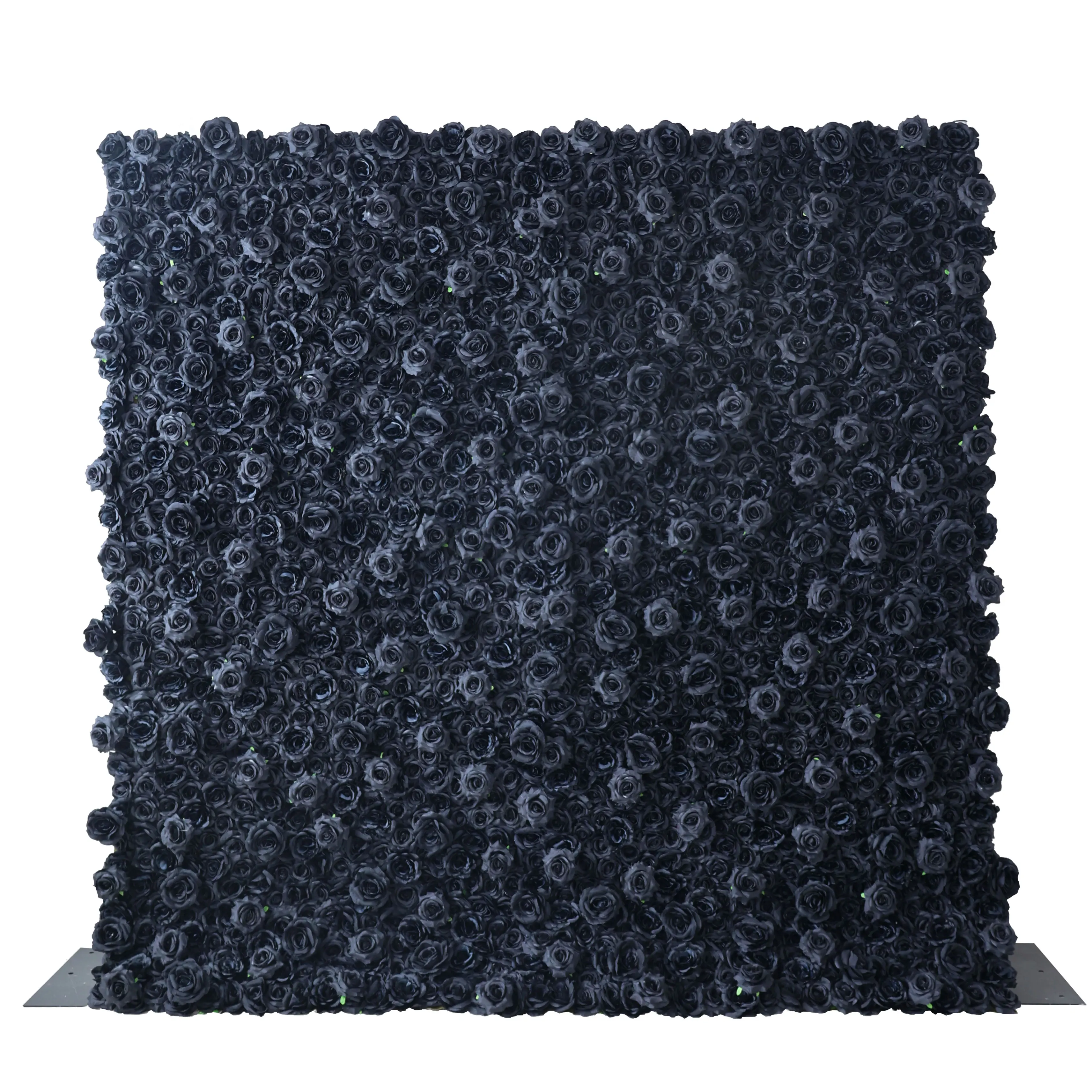 

YuLiFlower Custom Flowerwall 3D Black Roll Up Cloth Flower Wall Wedding Decor Artificial Silk Rose Flower Panel Backdrop