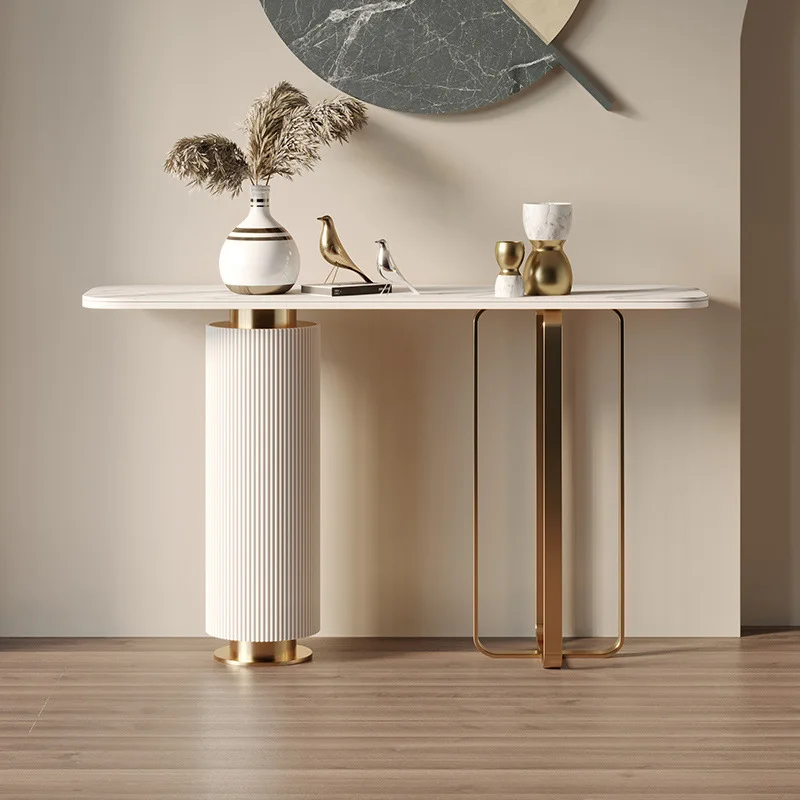 

Nordic Italian light luxury entrance, table against the wall, case, partition side cabinet, simple modern high-end view deck dec