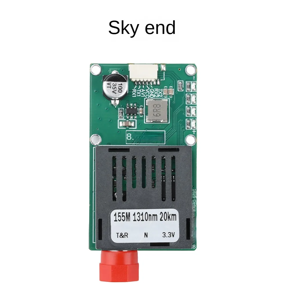 Sky/Earth TTL Optical Transceiver Module DC 5.5-26V FC RX/TX/AV/VCC/GND for Drones TTL to Fiber Optic Module 1 Channel