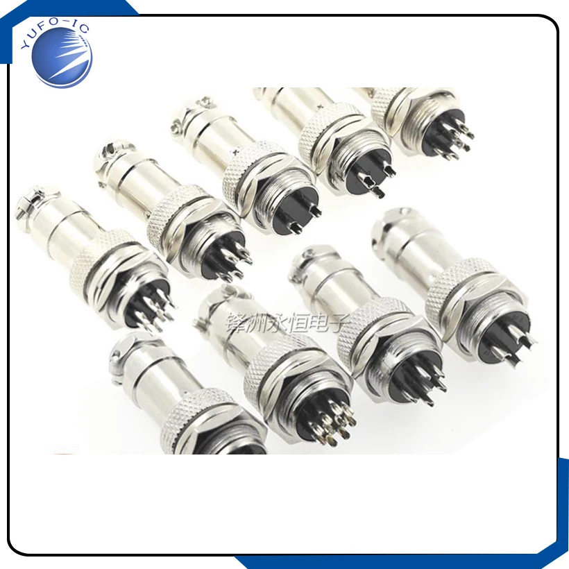 5PCS/lot 10PIN 16mm aviation plug GX16-10 core round screw type air connector male and female jack and socket