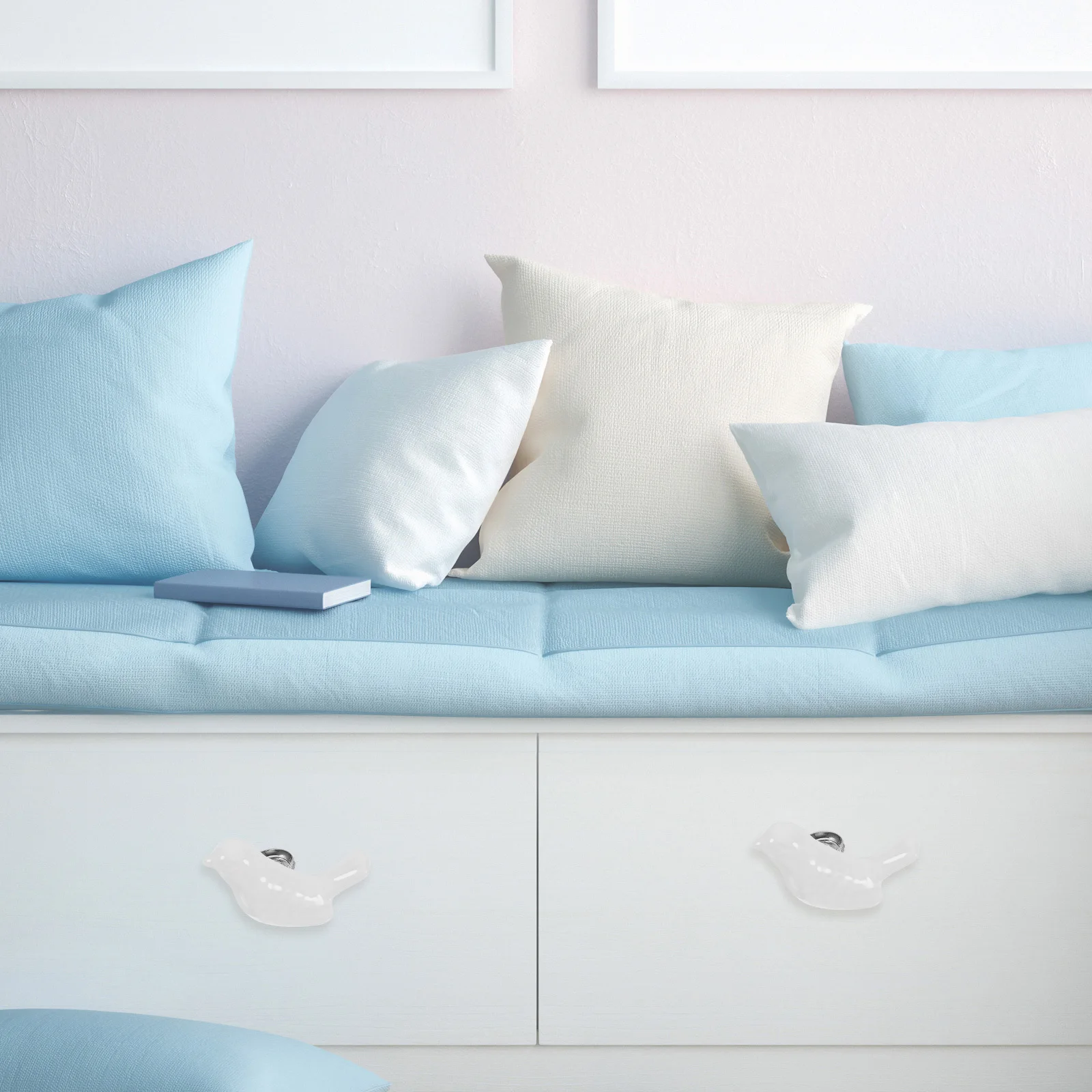 

2Pcs Ceramic Knobs Pull Handles European Style Modern Single Hole Drawer Cabinet Pull Bar for Wardrobe Chest Bin Adorable