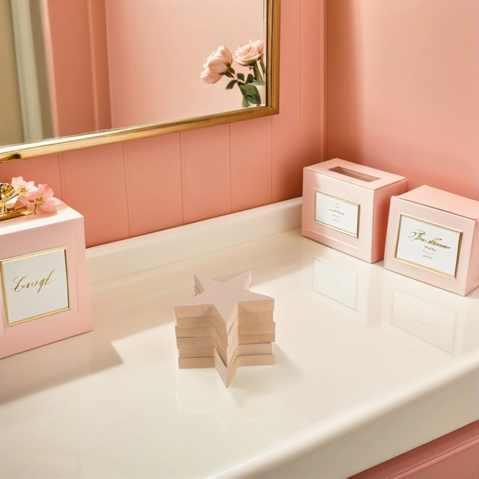 6 قطعة نجوم خشبية غير مكتملة فارغة Mdf الحلي الحرفية Diy بها بنفسك اللوحة ديكور عيد الميلاد حفل زفاف معلقة مهرجان #4