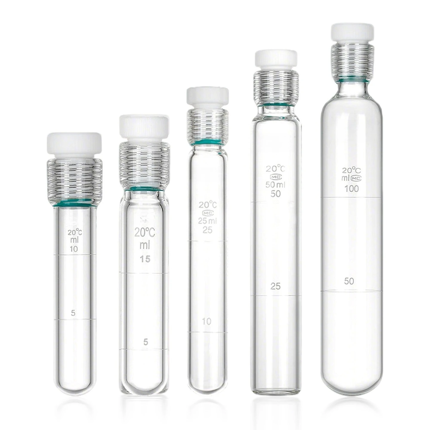 Yamai, Total Phosphorus and Total Nitrogen Screw Colorimetric Tube 25 50 100ML PTFE Screw Glass Pressure Tube, Pressure Bottle