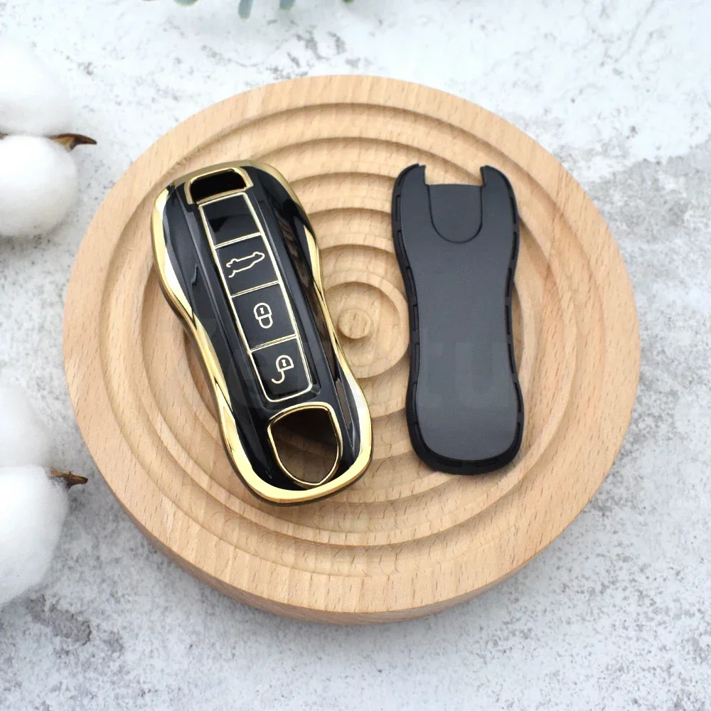เคสเคสกุญแจรถยนต์ TPU รีโมทอัจฉริยะสำหรับ Porsche Cayenne 718 Macan Panamera 911 Boxster 2020 2021ตัวป้องกันแบบไร้กุญแจ