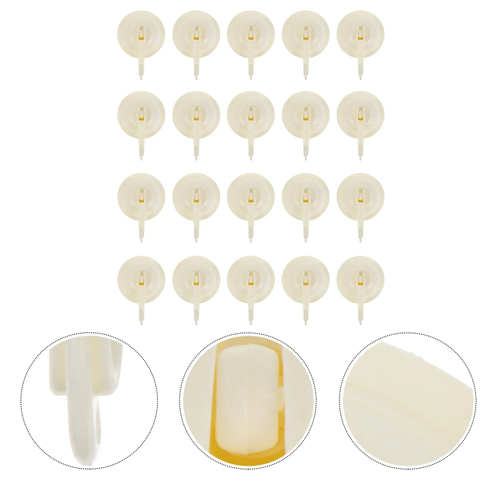 

20Pcs Suction Cup Hooks Lightweight Plastic Non-Marking Wall Hangers for Ceramic Tiles Kitchen Bathroom Towel Suction Cup Hooks