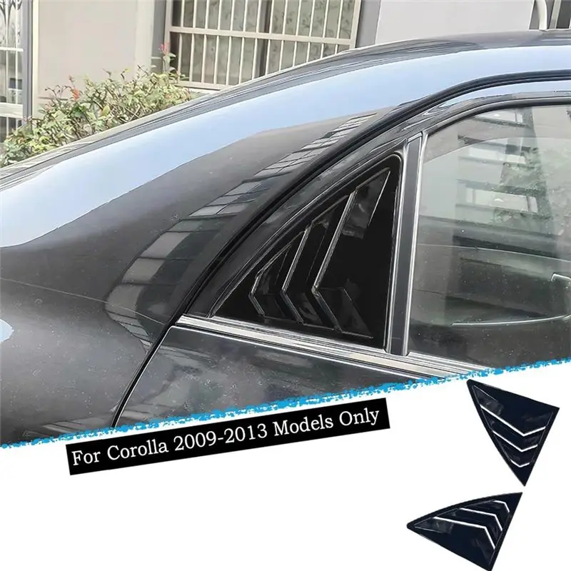 

Rare For Toyota Corolla 2009-2013 Car Rear Louver Window Side Shutter Cover Trim Sticker Vent Scoop Accessories