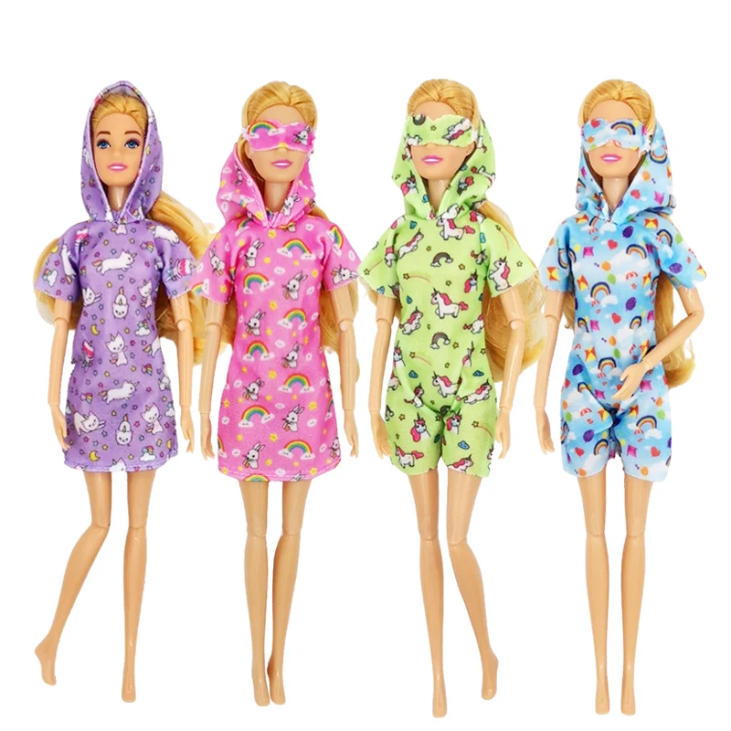 4Sets/Pack Doll Clothes, Pajamas, Cute Style With Night Patch Attractive Style, 3pcs/Set Handmade Doll Accessories Toys