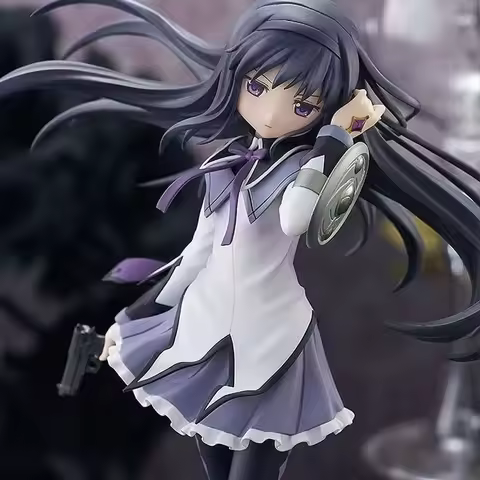 New 22cm Anime Puella Magi Madoka Magica Akemi Homura Kaname Madoka Standing Posture Model Cartoon Figures Toys Collection Gifts