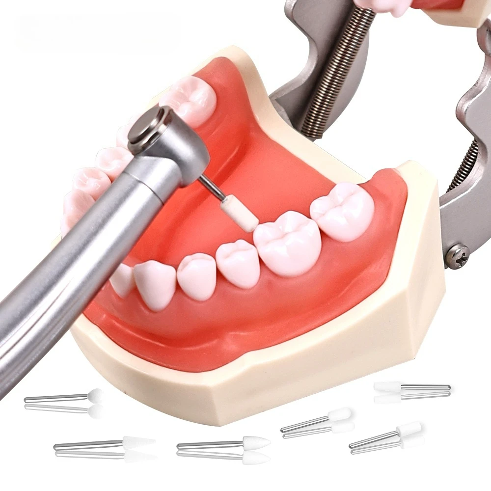 

12Pcs Dental White Stone Polishing Burs for Finishing Porcelain Enamel & Composite Resin Flame/Cone/Round Shape Polishing Tools