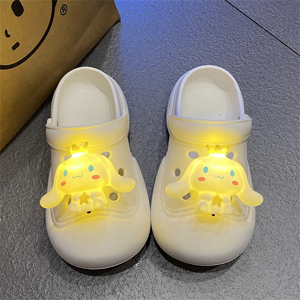 MINISO Cartoon Cute Jade Guigou Flash Charming Shoes Accessories Summer Fashion Trend Wear Lights Versatile Buckles