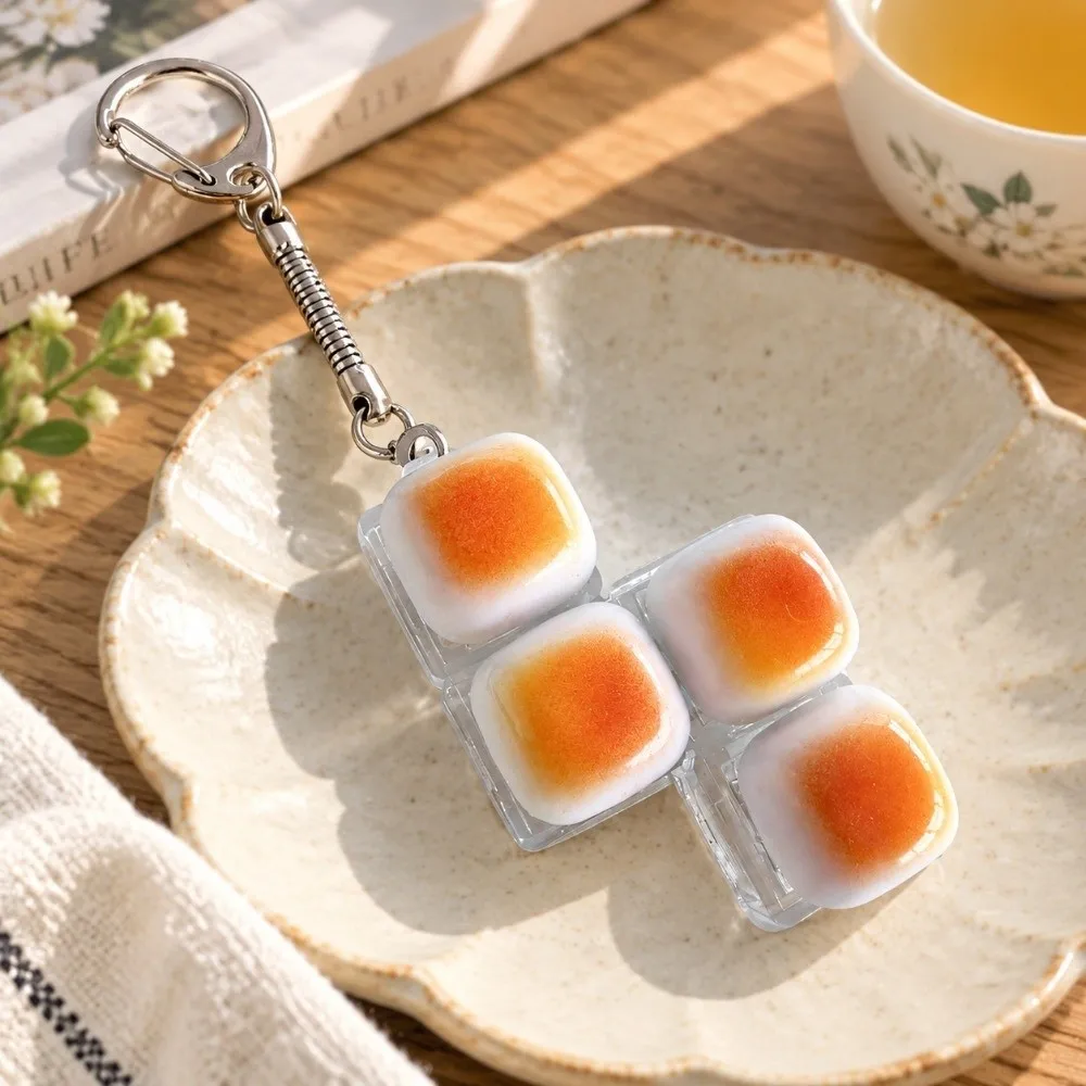 Sensory Creative Clicker Keychain Cute Caramel Bread Keyboard Button Bread Keycap Portable Mini Pop Bag Accessories