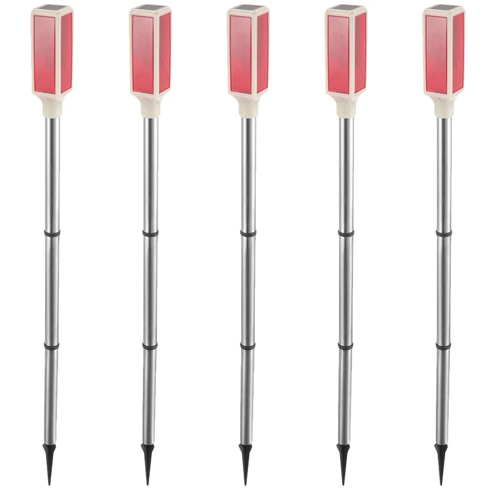 5 قطعة ضوء الحذر الشمسي الفولاذ المقاوم للصدأ الشمسية ستروب مصباح ليلة تحذير ضوء في الهواء الطلق مصباح السلامة على الطرق أضواء على جانب الطريق #5