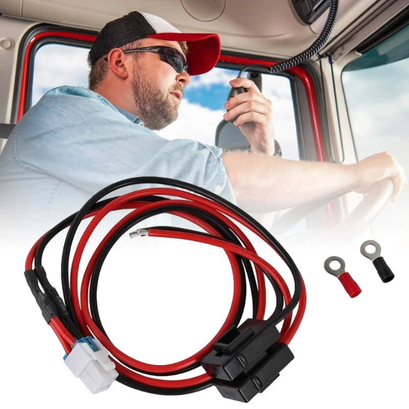 Radio Cable Assembly 12AWG for Shortwave Power Connection, Molded Case, Single Set for Mobile Communication, Outdoor Carry, and